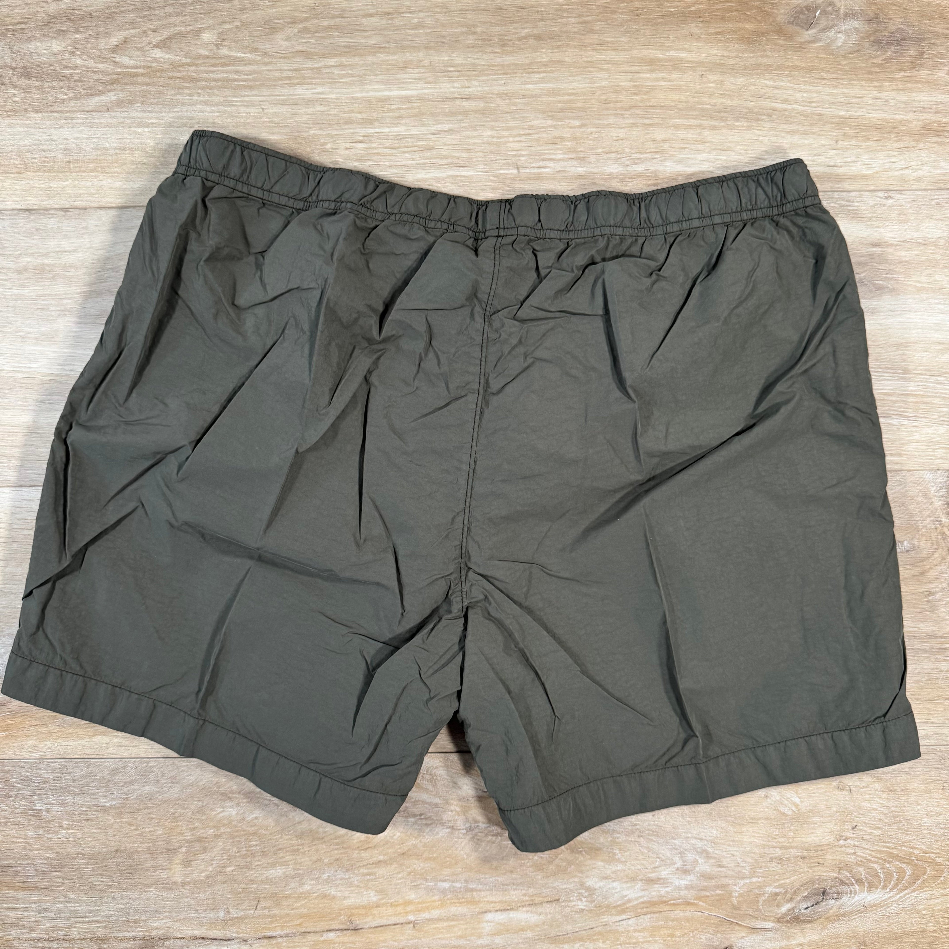 CP Company Flatt Nylon Logo Swim Shorts in Ivy Green
