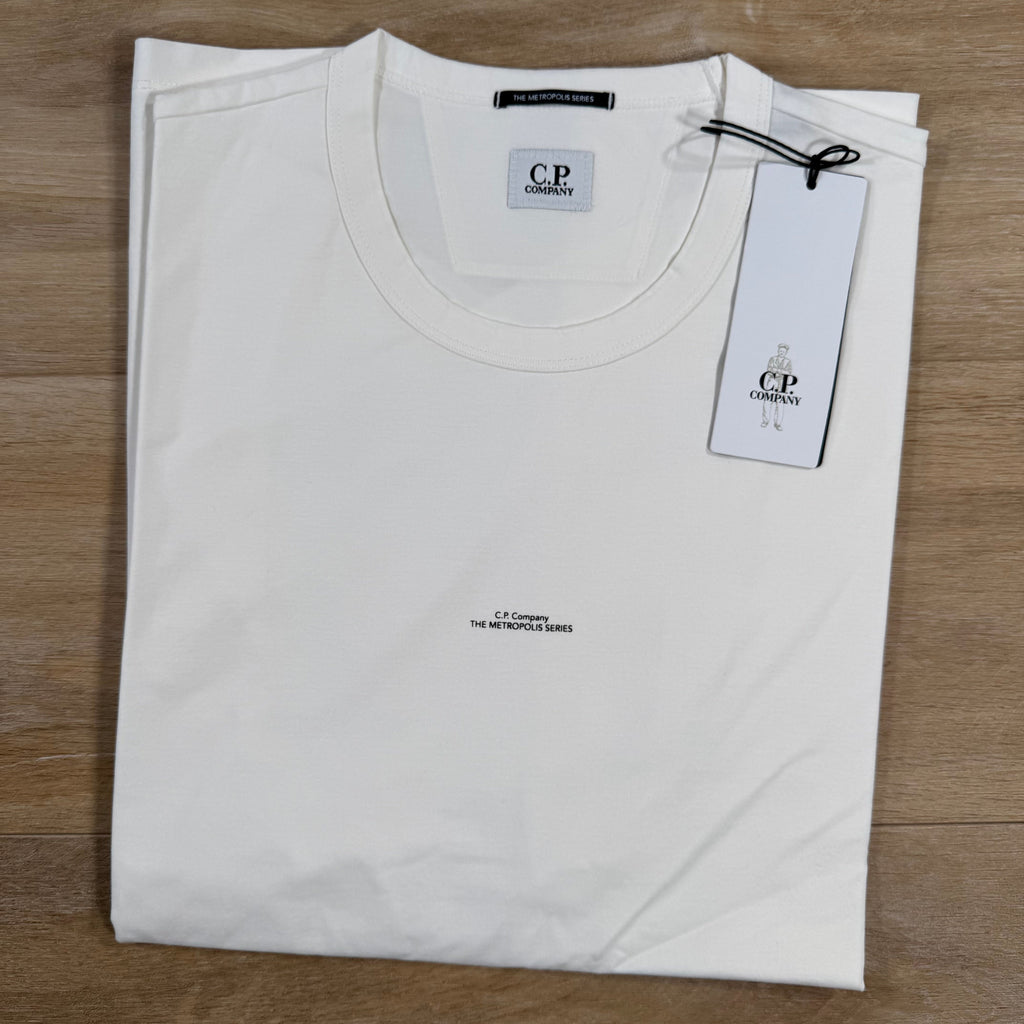 CP Company Metropolis Series Printed Logo T-Shirt in Gauze White