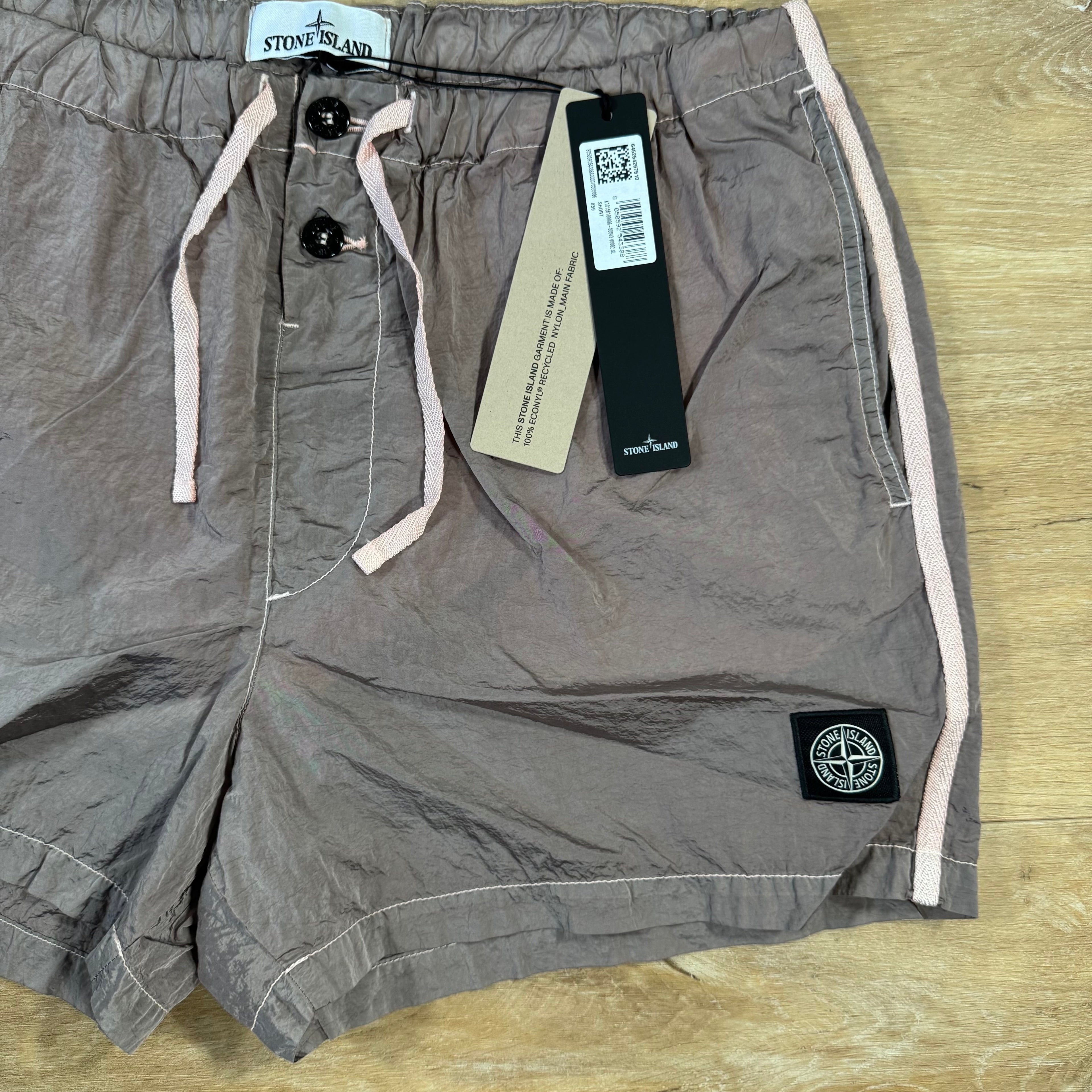 Stone Island Nylon Metal Button Swim Shorts in Antique Rose
