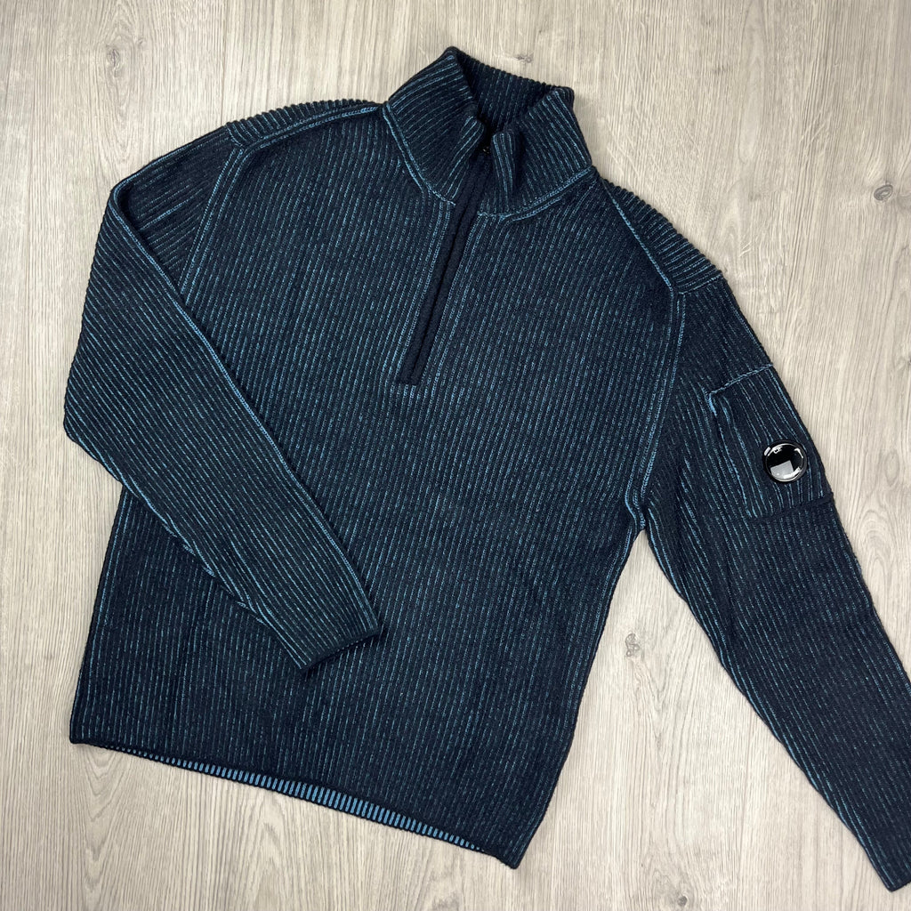 CP Company Knit Zip Fleece - Aegean Blue