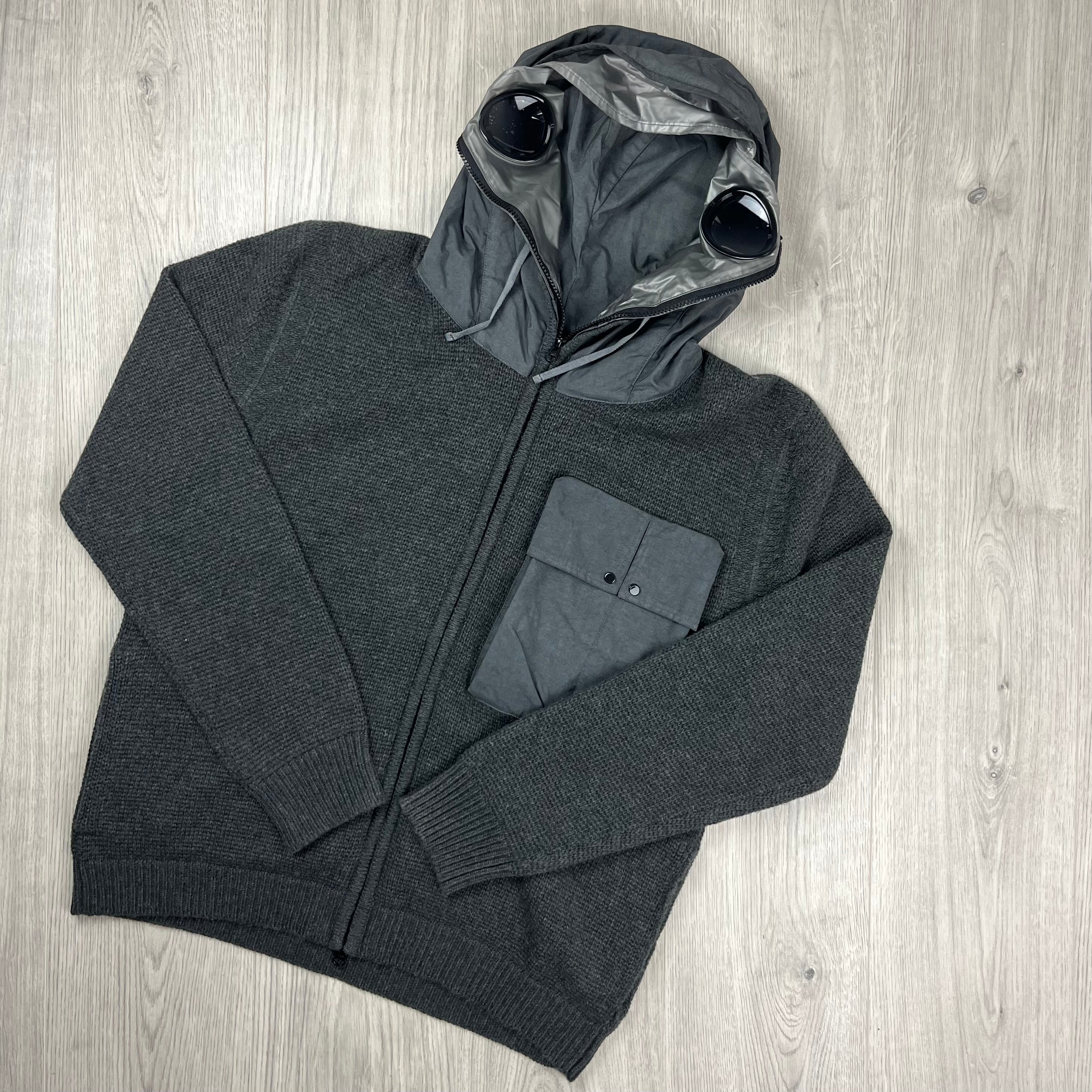 CP Company Knit Explorer Hoodie - Dark Shadow
