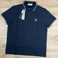 Stone Island Organic Cotton Pique Polo Shirt in Navy