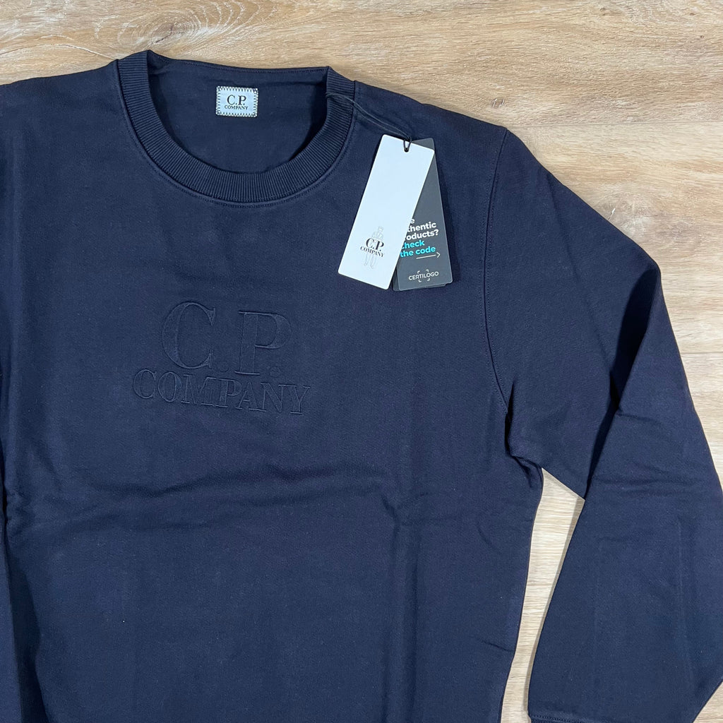CP Company Diagonal Raised Logo Sweatshirt in Navy