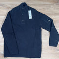 CP Company Full Rib Half-Button Lens Sweater in Black