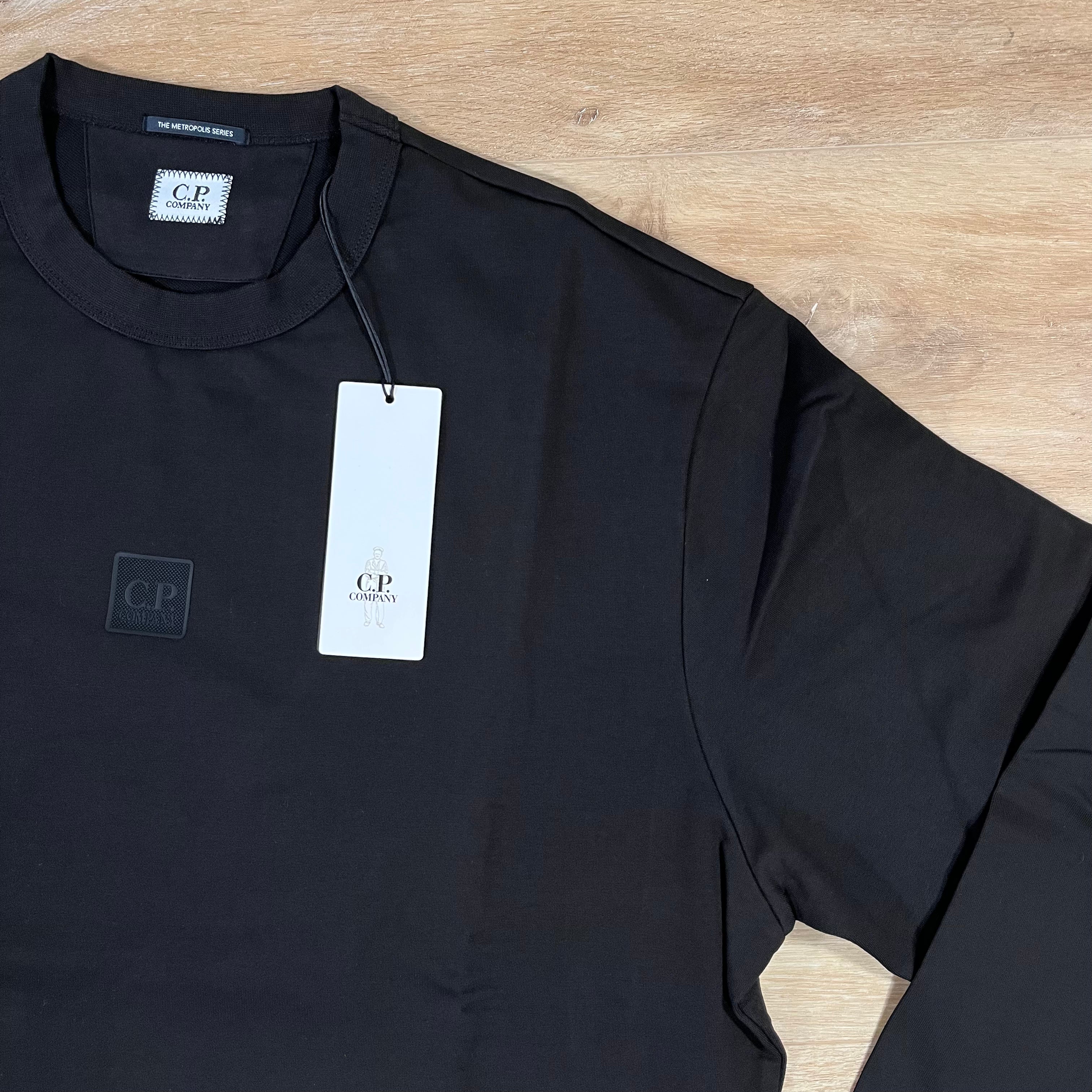 CP Company Metropolis Crewneck Fleece Sweatshirt in Black