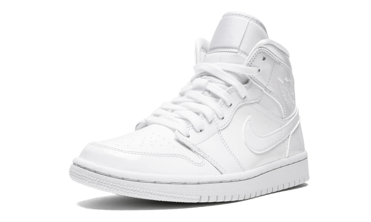 AIR JORDAN 1 MID WMNS "Triple White Patent Leather" BQ6472 111