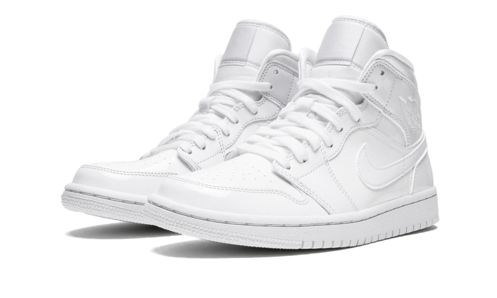 AIR JORDAN 1 MID WMNS "Triple White Patent Leather" BQ6472 111