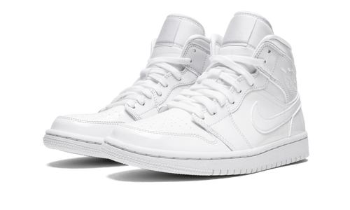 AIR JORDAN 1 MID WMNS "Triple White Patent Leather" BQ6472 111