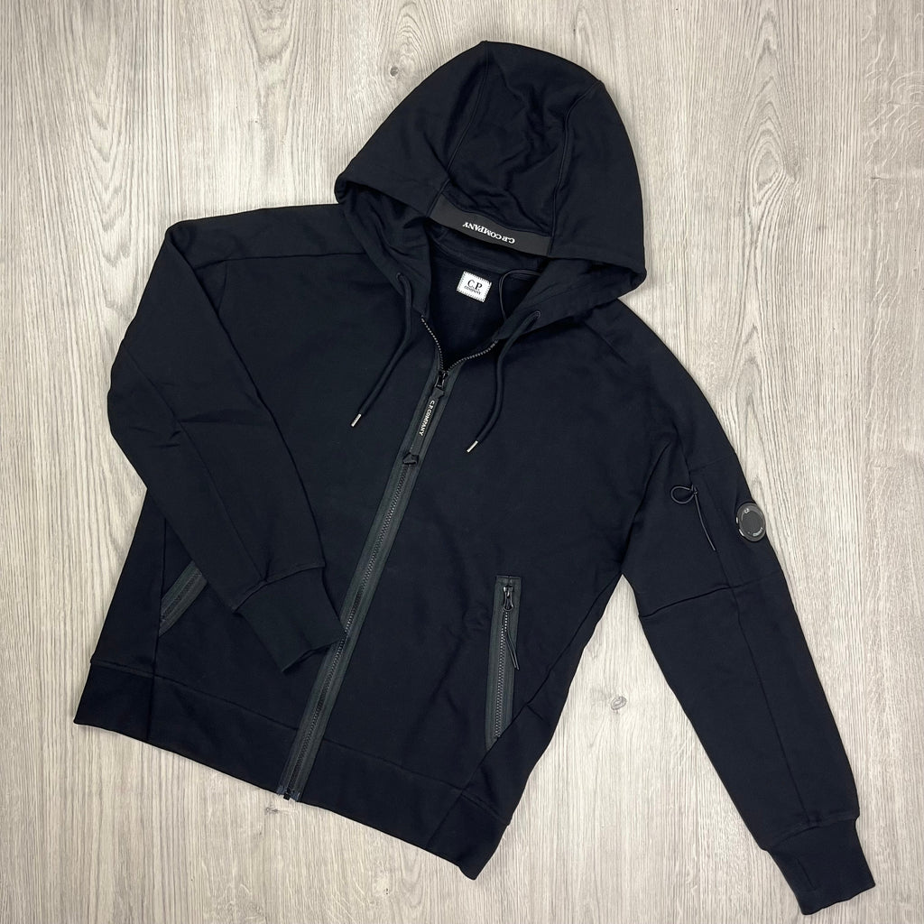 CP Company Raised Fleece Zip Hoodie - Black