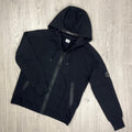 CP Company Raised Fleece Zip Hoodie - Black