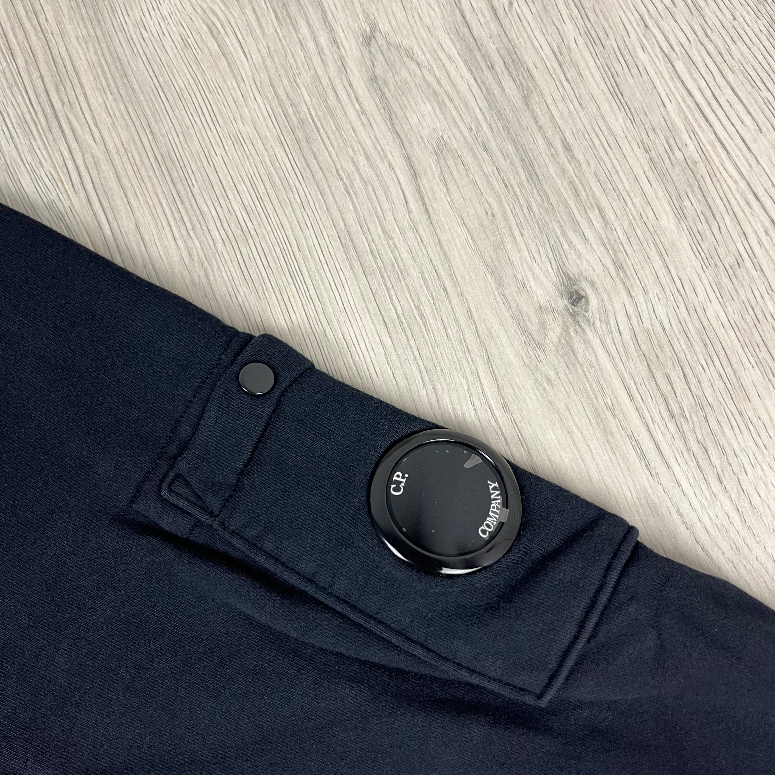 CP Company Raised Fleece Zip Sweatshirt - Navy
