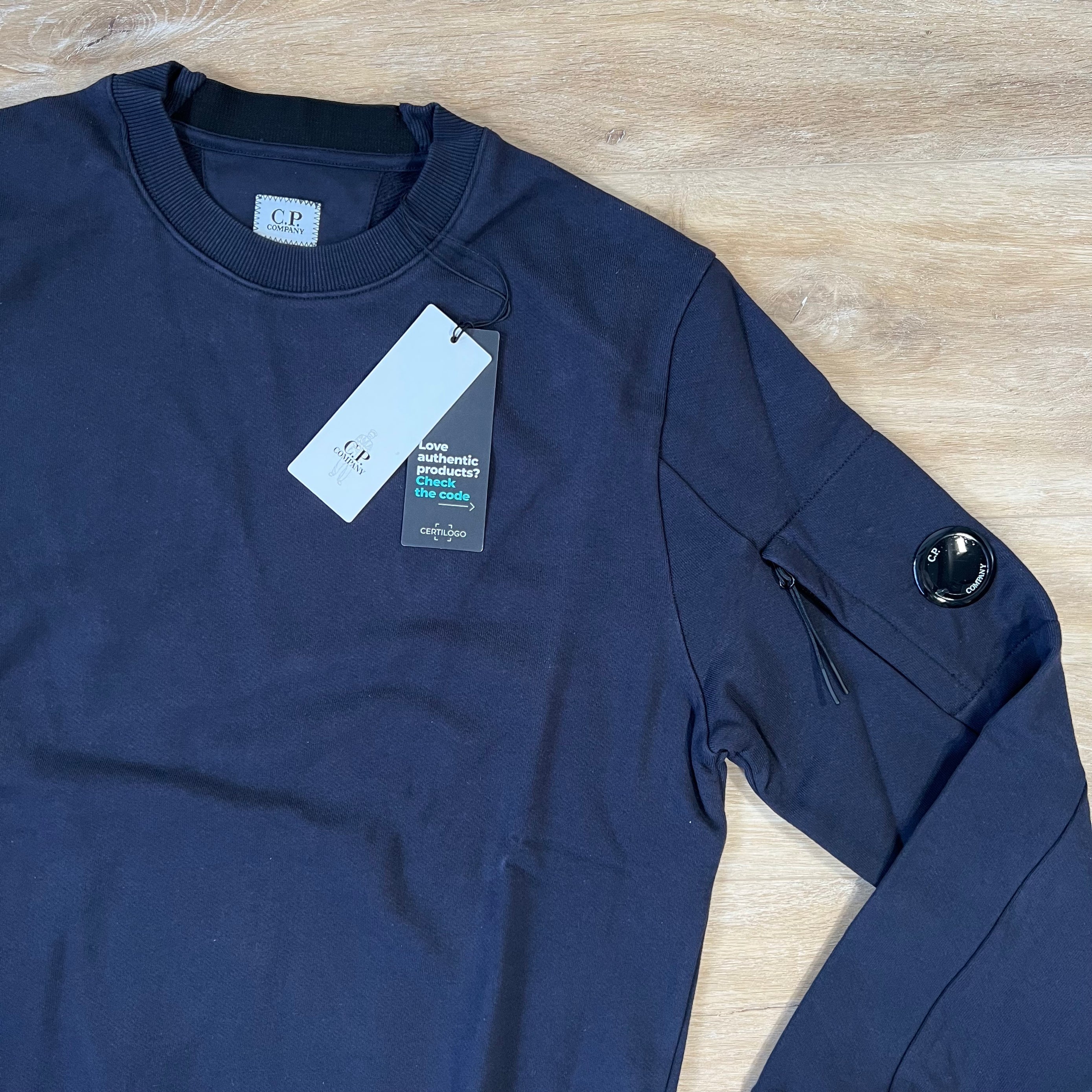 CP Company Diagonal Raised Lens Sweatshirt in Navy
