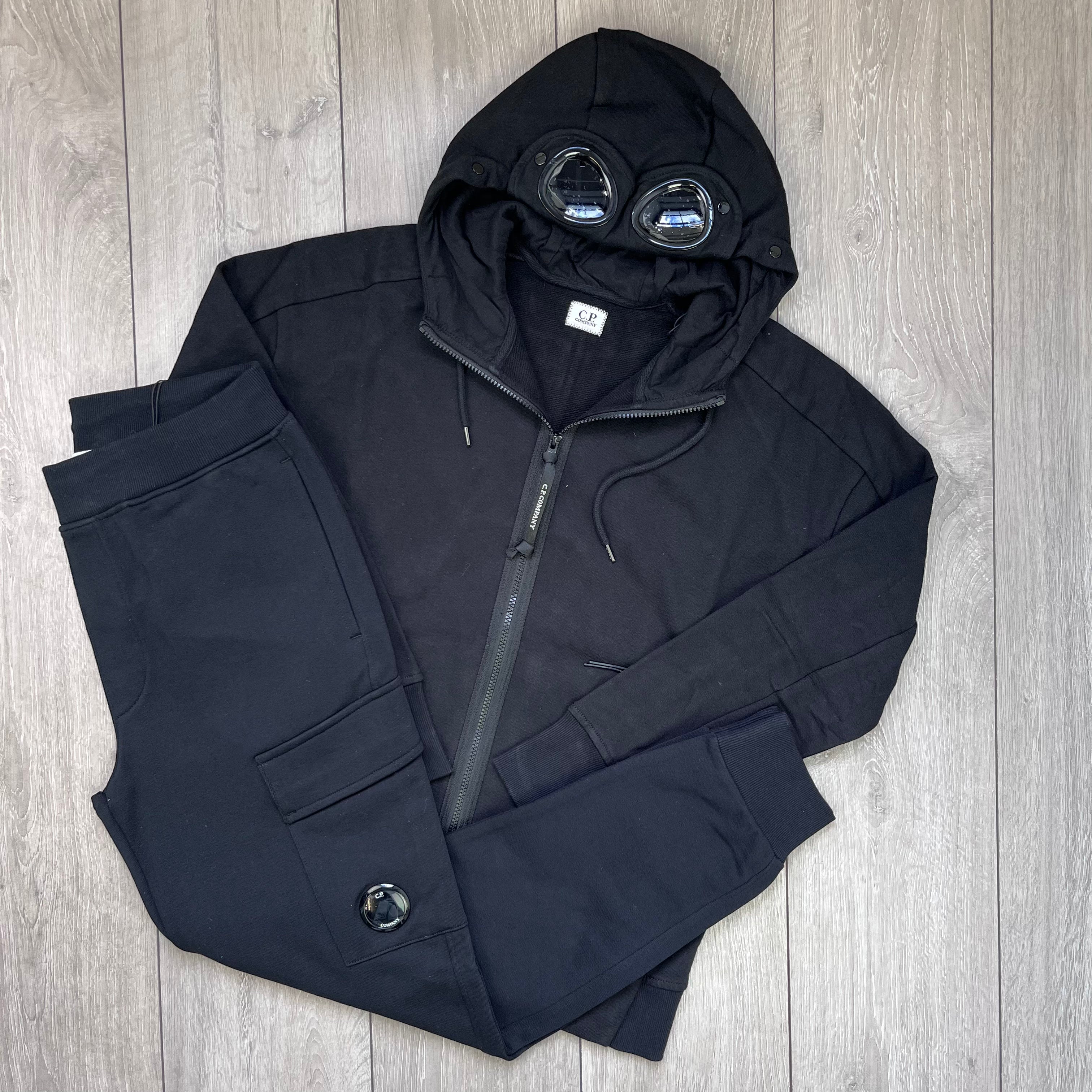 CP Company Raised Fleece Tracksuit - Black