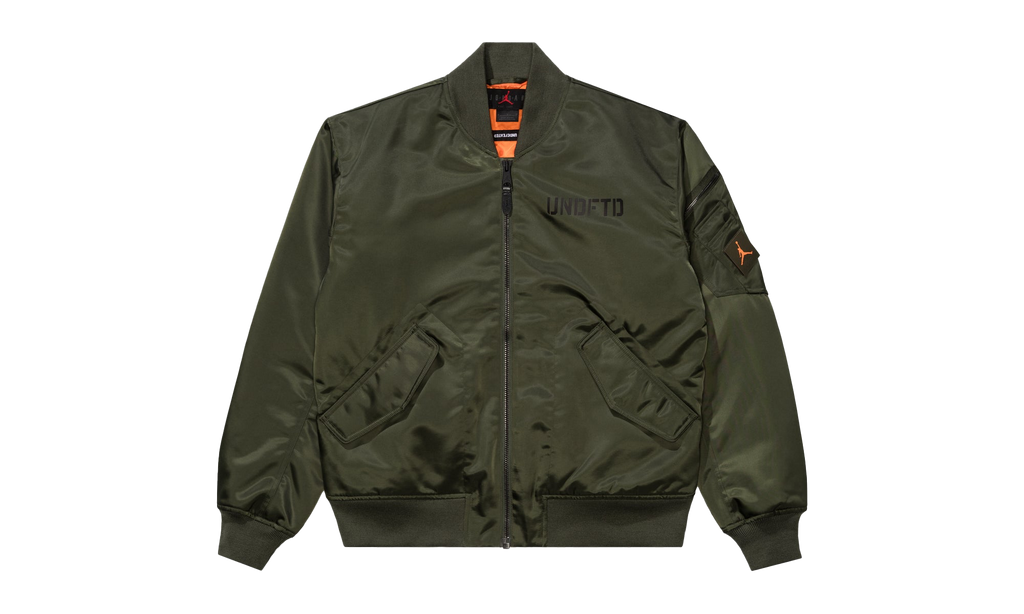 UNDEFEATED X JORDAN BOMBER JACKET "CARGOKHAKI/ BRIGHTMANDARIN" IB6587 325