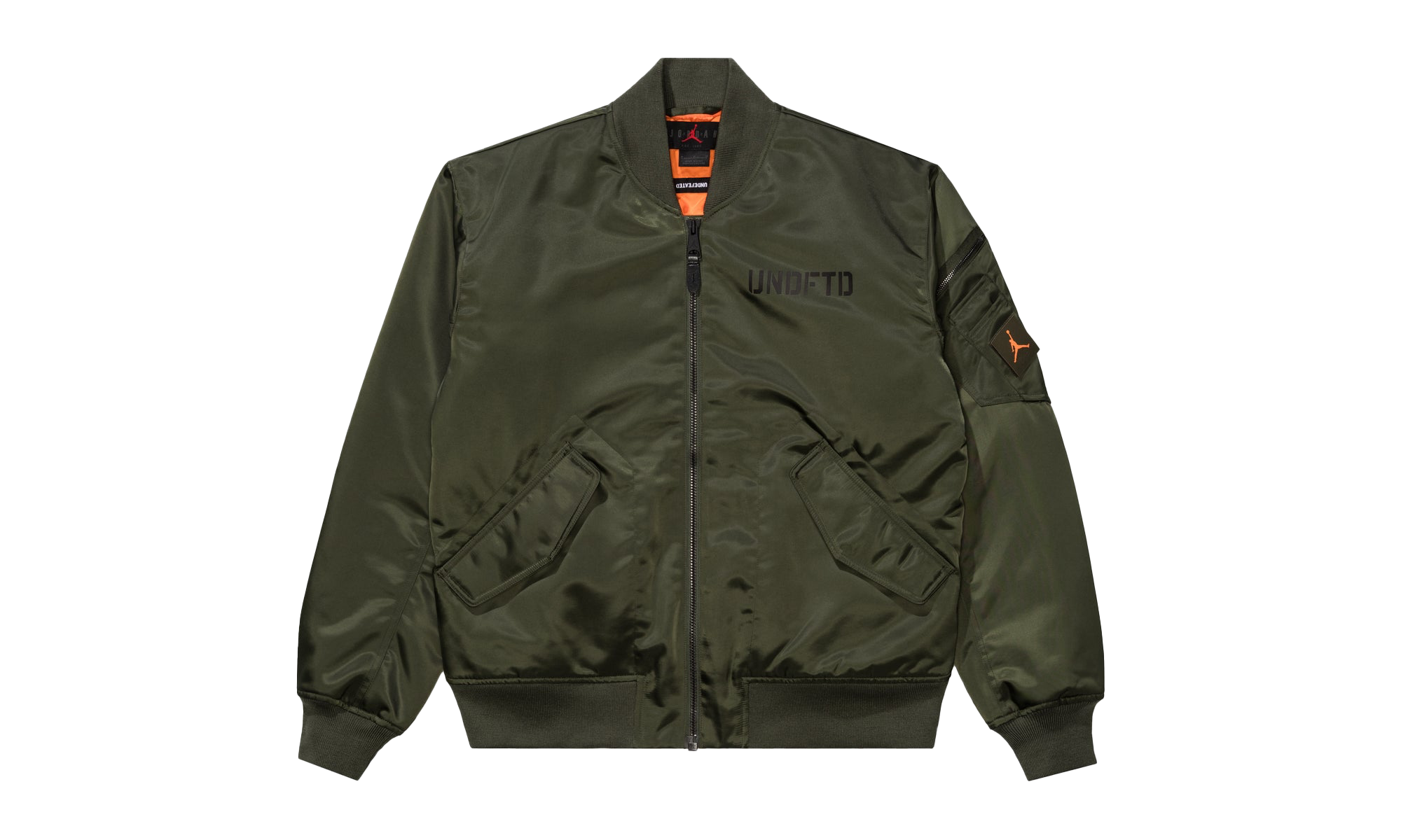UNDEFEATED X JORDAN BOMBER JACKET "CARGOKHAKI/ BRIGHTMANDARIN" IB6587 325