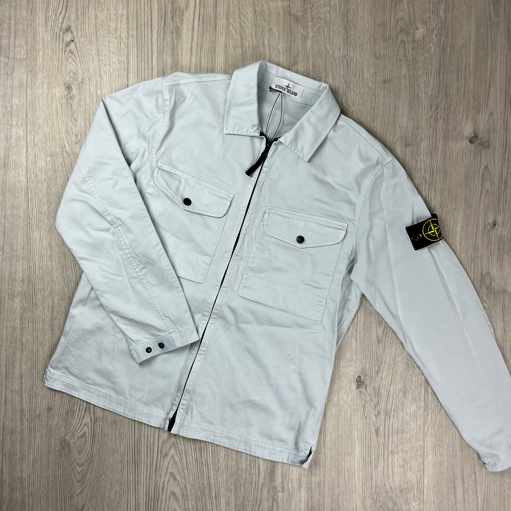 Stone Island Zip Overshirt - Sky Blue